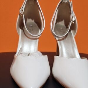 Chic Cream Women's Heels with Ankle Strap